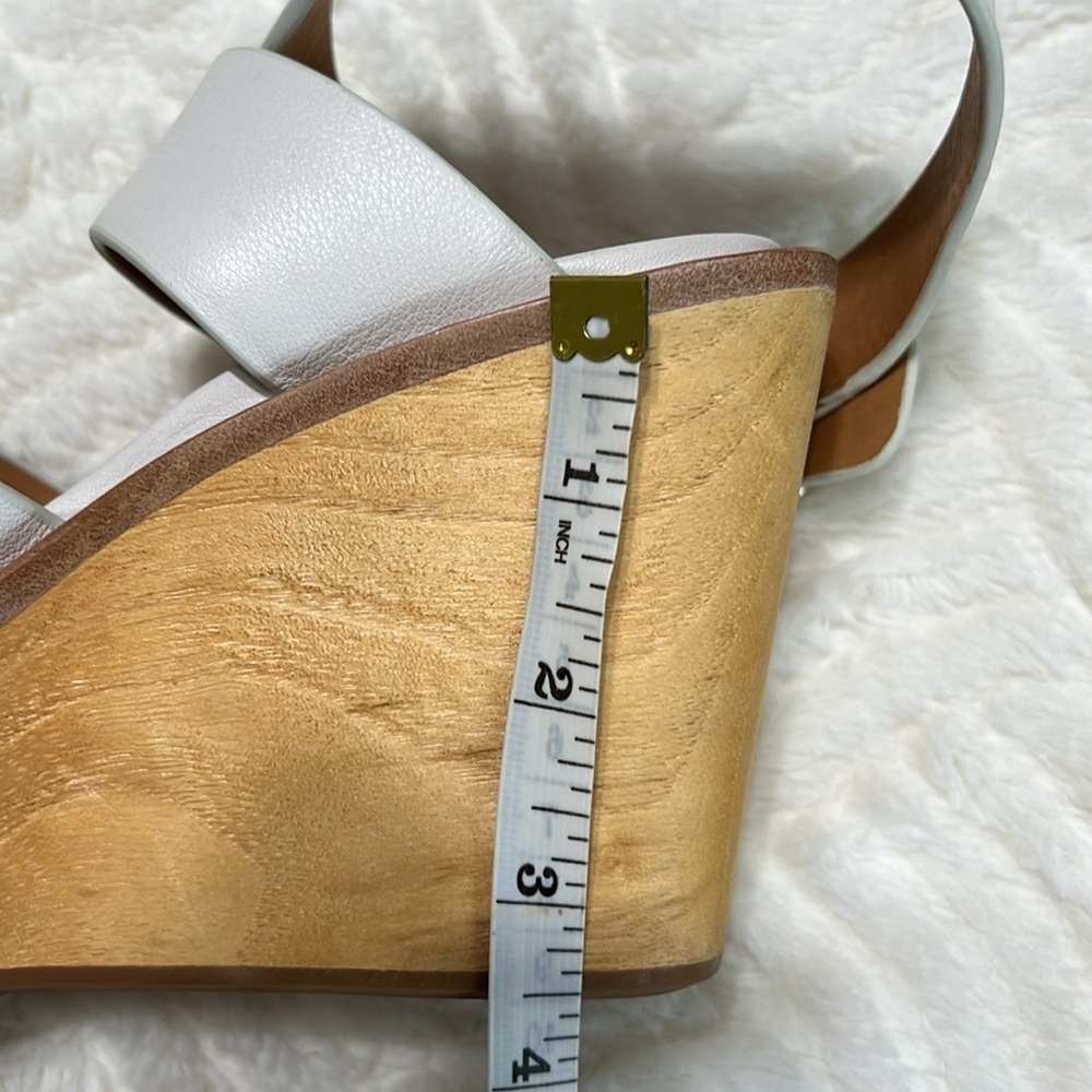 Rag & Bone Santiago Wedge Sandals Sz 40 Antique White, New,Cross-Strap Platform - Picture 12 of 12